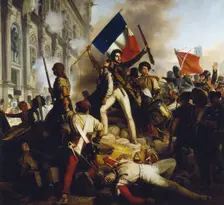Combat devant l'Hôtel de Ville le 28 juillet 1830, 1833. Creator: Jean-Victor Schnetz