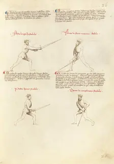 Combat with Sword; Fior di Battaglia, about 1410. Creator: Fiore Furlan dei Liberi da Premariacco