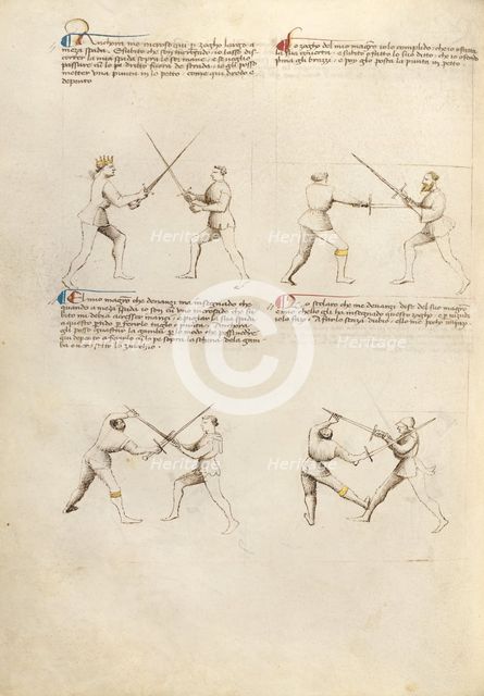 Combat with Sword; Fior di Battaglia, about 1410. Creator: Fiore Furlan dei Liberi da Premariacco.
