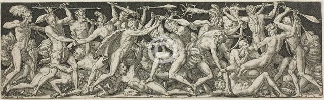 Combats and Triumphs: Battle of the Naked Men, 1550/1572. Creator: Etienne Delaune.