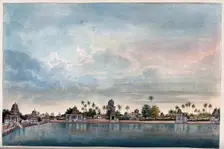 Combaconum: the holy tank at the Shiva temple in Combaconum, south west view, (between 1800 & 1899?) Creator: Unknown