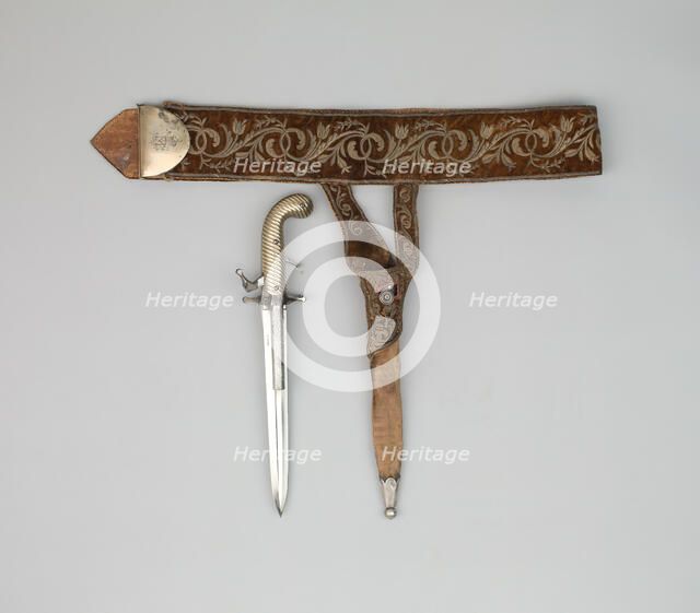 Combination Hunting Dagger and Double-Barrel Percussion Pistol... of Emperor Maximilian..., 1864/67. Creator: Joseph-Célestin Dumonthier.