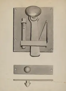Combination Latch/Lock, c. 1936. Creator: James M. Lawson