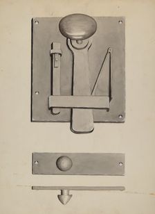 Combination Latch/Lock, c. 1936. Creator: James M. Lawson