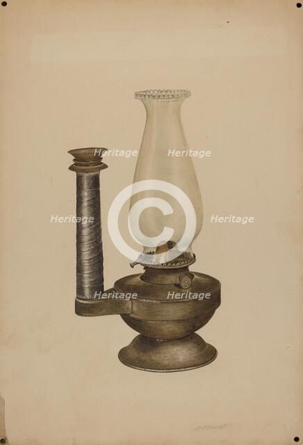 Combination Lamp/Candle Holder, c. 1940. Creator: Sydney Roberts.