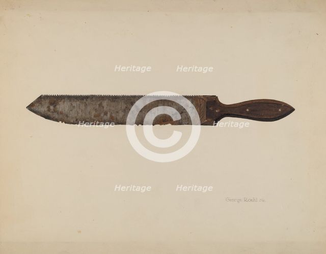 Combination Saw/Knife, 1938. Creator: George Roehl.
