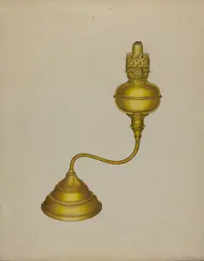 Combination Peg Lamp/Candleholder, c. 1937. Creator: John Cutting
