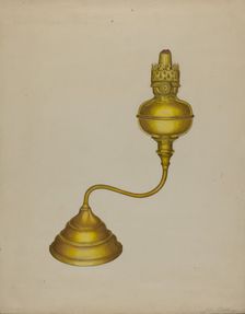 Combination Peg Lamp/Candleholder, c. 1937. Creator: John Cutting