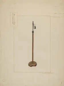 Combination Rush & Candle Stand, c. 1938. Creator: Samuel Fineman
