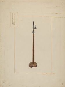 Combination Rush & Candle Stand, c. 1938. Creator: Samuel Fineman