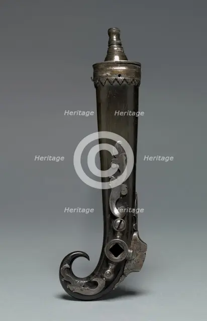 Combined Priming Flask and Wheel-Lock Spanner, c. 1600-1650. Creator: Unknown.