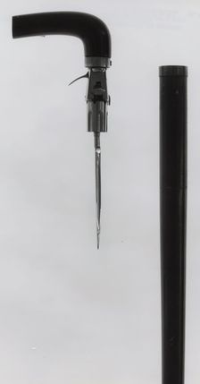 Combined Walking-Cane, Rimfire Pepperbox Revolver, and Stiletto, France, second half of 19th cent. Creator: Unknown