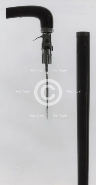 Combined Walking-Cane, Rimfire Pepperbox Revolver, and Stiletto, France, second half of 19th cent. Creator: Unknown.