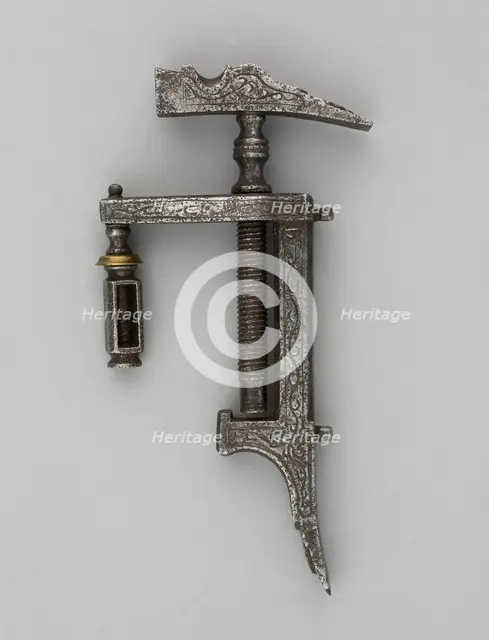 Combined Wheellock Spanner, Turnscrew, and Adjustable Powder Measure, Europe, 17th century. Creator: Unknown.