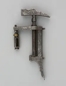 Combined Wheellock Spanner, Turnscrew, and Adjustable Powder Measure, Europe, 17th century. Creator: Unknown