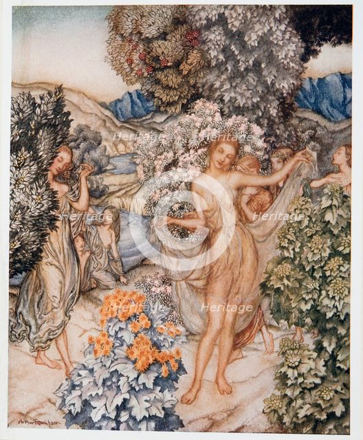 Come, temperate nymphs, and help to celebrate a contract of true love, illustration from 'The Tempes