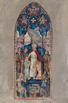 Come to Me, sketch for a stained glass window in Pori Church, 1924. Creator: Magnus Enckell