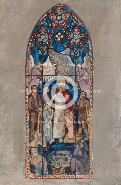 Come to Me, sketch for a stained glass window in Pori Church, 1924. Creator: Magnus Enckell.