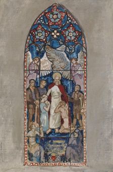 Come to Me, sketch for a stained glass window in Pori Church, 1924. Creator: Magnus Enckell