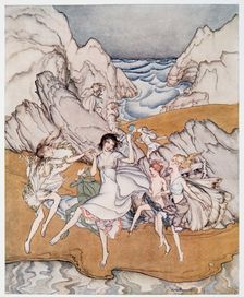 Come unto these yellow sands illustration from The Tempest 1926