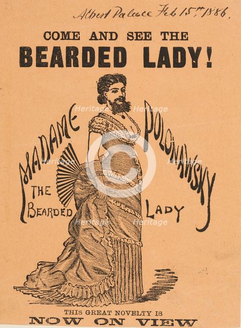 Come and See The Bearded Lady!, 1886.  Creator: Unknown.