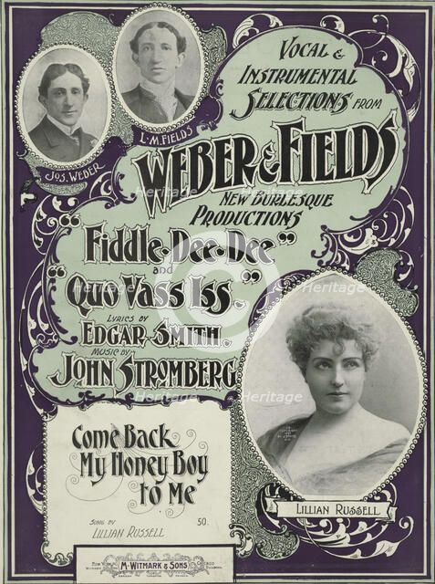 'Come back ma honey boy to me', 1900. Creators: Unknown, Joseph Weber, Jacob Schloss.