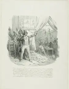 Come in, Ladies and Gentlemen, Inside you'll see the Famous Lithographantoccini Family...F..., 1824. Creators: Hippolyte Bellangé, François le Villain