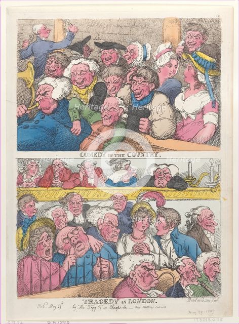 Comedy in the Country, Tragedy in London, May 29, 1807., May 29, 1807. Creator: Thomas Rowlandson.