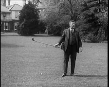 Comedian Harry Tate Attempting To Play Golf, 1920s. Creator: British Pathe Ltd