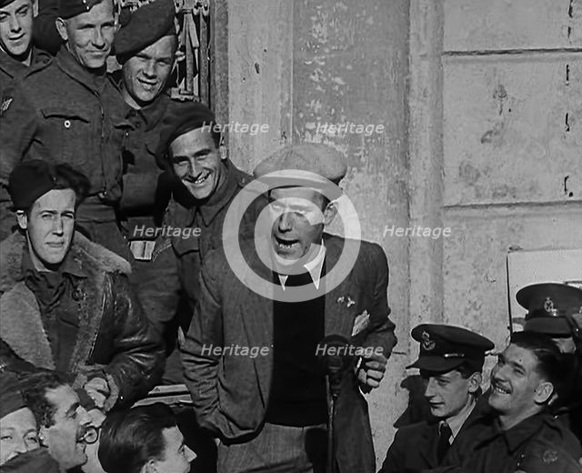 Comedian Tommy Trinder Entertaining Allied Troops, 1943-1944. Creator: British Pathe Ltd.