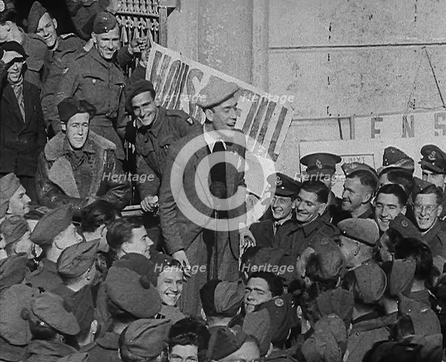 Comedian Tommy Trinder Entertaining Allied Troops, 1943-1944. Creator: British Pathe Ltd.