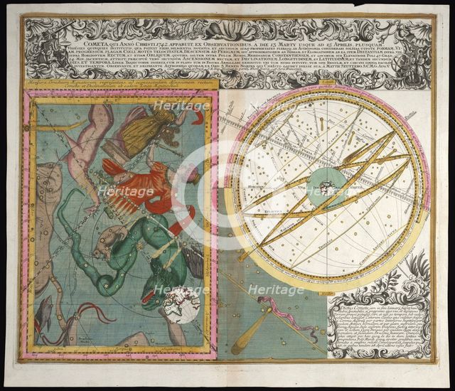 Cometa, qui anno Christi, 1742. Artist: Seutter, Matthaeus (1678-1757)