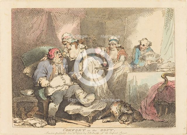 Comfort in the Gout, 1785. Creator: Thomas Rowlandson.