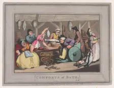 Comforts of Bath, Plate 4, January 6, 1798., January 6, 1798. Creator: Thomas Rowlandson