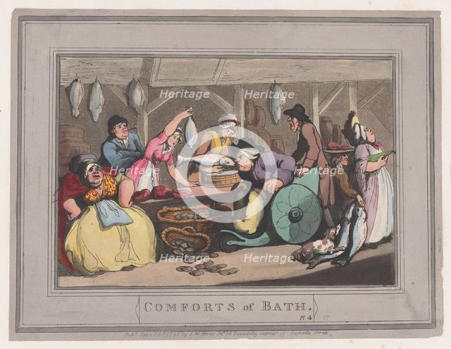 Comforts of Bath, Plate 4, January 6, 1798., January 6, 1798. Creator: Thomas Rowlandson.