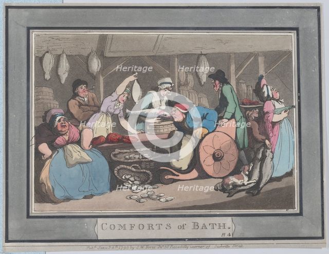 Comforts of Bath, Plate 4, January 6, 1798., January 6, 1798. Creator: Thomas Rowlandson.