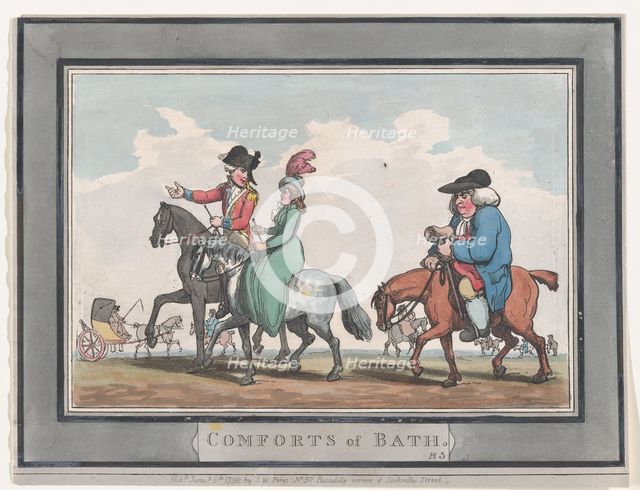 Comforts of Bath, Plate 5, January 6, 1798., January 6, 1798. Creator: Thomas Rowlandson.