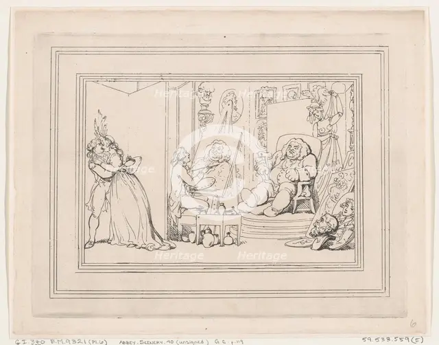 Comforts of Bath, Plate 6, January 6, 1798., January 6, 1798. Creator: Thomas Rowlandson.