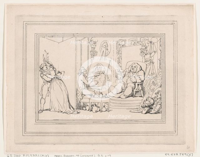 Comforts of Bath, Plate 6, January 6, 1798., January 6, 1798. Creator: Thomas Rowlandson.