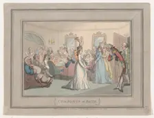 Comforts of Bath, Plate 8, January 6, 1798., January 6, 1798. Creator: Thomas Rowlandson