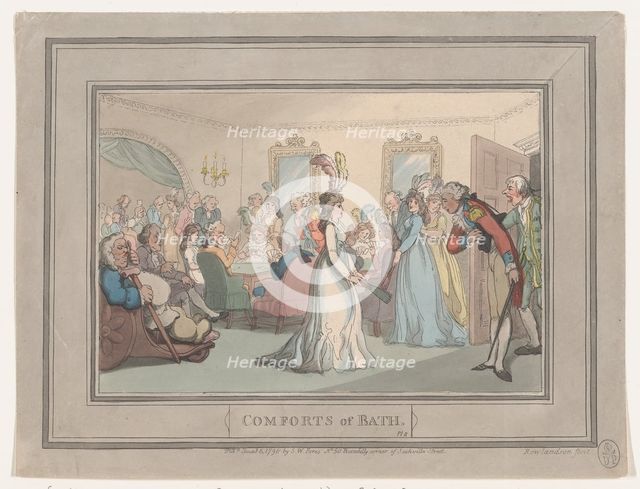 Comforts of Bath, Plate 8, January 6, 1798., January 6, 1798. Creator: Thomas Rowlandson.
