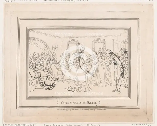 Comforts of Bath, Plate 8, January 6, 1798., January 6, 1798. Creator: Thomas Rowlandson.