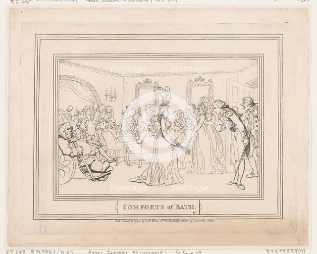 Comforts of Bath, Plate 8, January 6, 1798., January 6, 1798. Creator: Thomas Rowlandson.