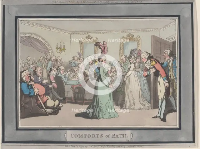 Comforts of Bath, Plate 8, January 6, 1798., January 6, 1798. Creator: Thomas Rowlandson.
