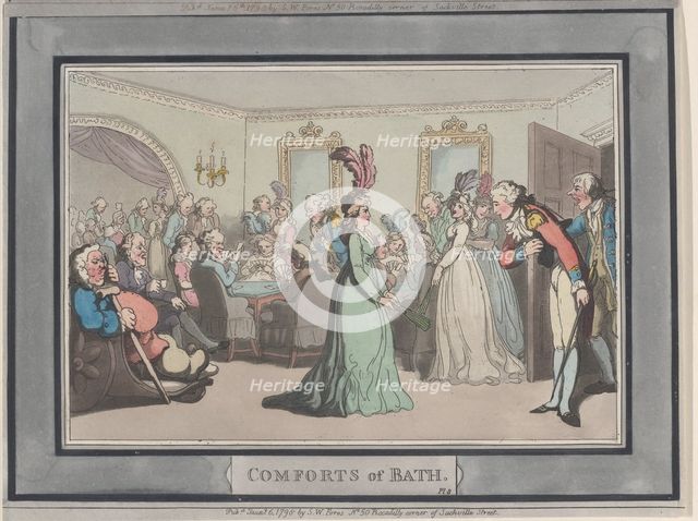 Comforts of Bath, Plate 8, January 6, 1798., January 6, 1798. Creator: Thomas Rowlandson.