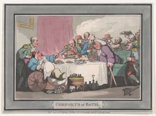 Comforts of Bath, Plate 9, January 6, 1798., January 6, 1798. Creator: Thomas Rowlandson