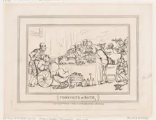 Comforts of Bath, Plate 9, January 6, 1798., January 6, 1798. Creator: Thomas Rowlandson