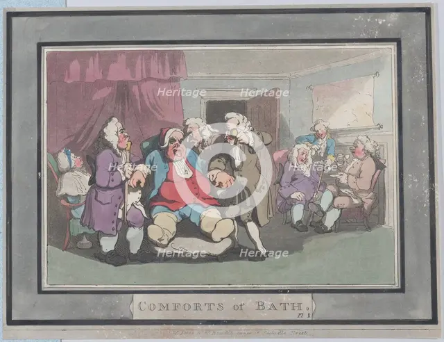 Comforts of Bath, Plate 1, January 6, 1798., January 6, 1798. Creator: Thomas Rowlandson.