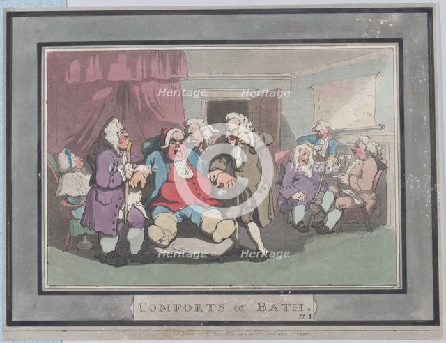 Comforts of Bath, Plate 1, January 6, 1798., January 6, 1798. Creator: Thomas Rowlandson.
