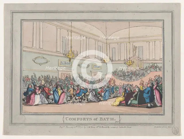 Comforts of Bath, Plate 10, January 6, 1798., January 6, 1798. Creator: Thomas Rowlandson.
